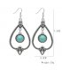 E1298 - Retro Hollow Inlaid Turquoise Drop Earrings